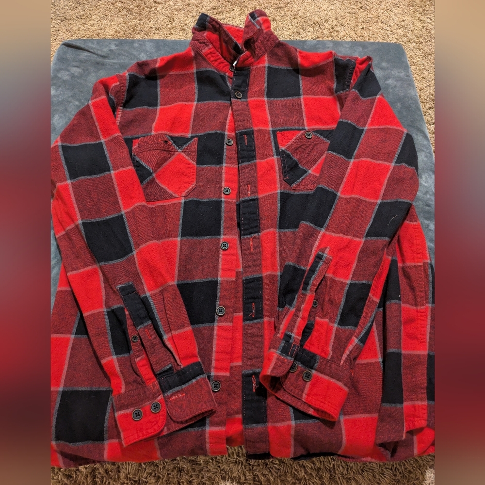 Urban Outfitters Red and Black Flannel Shirt